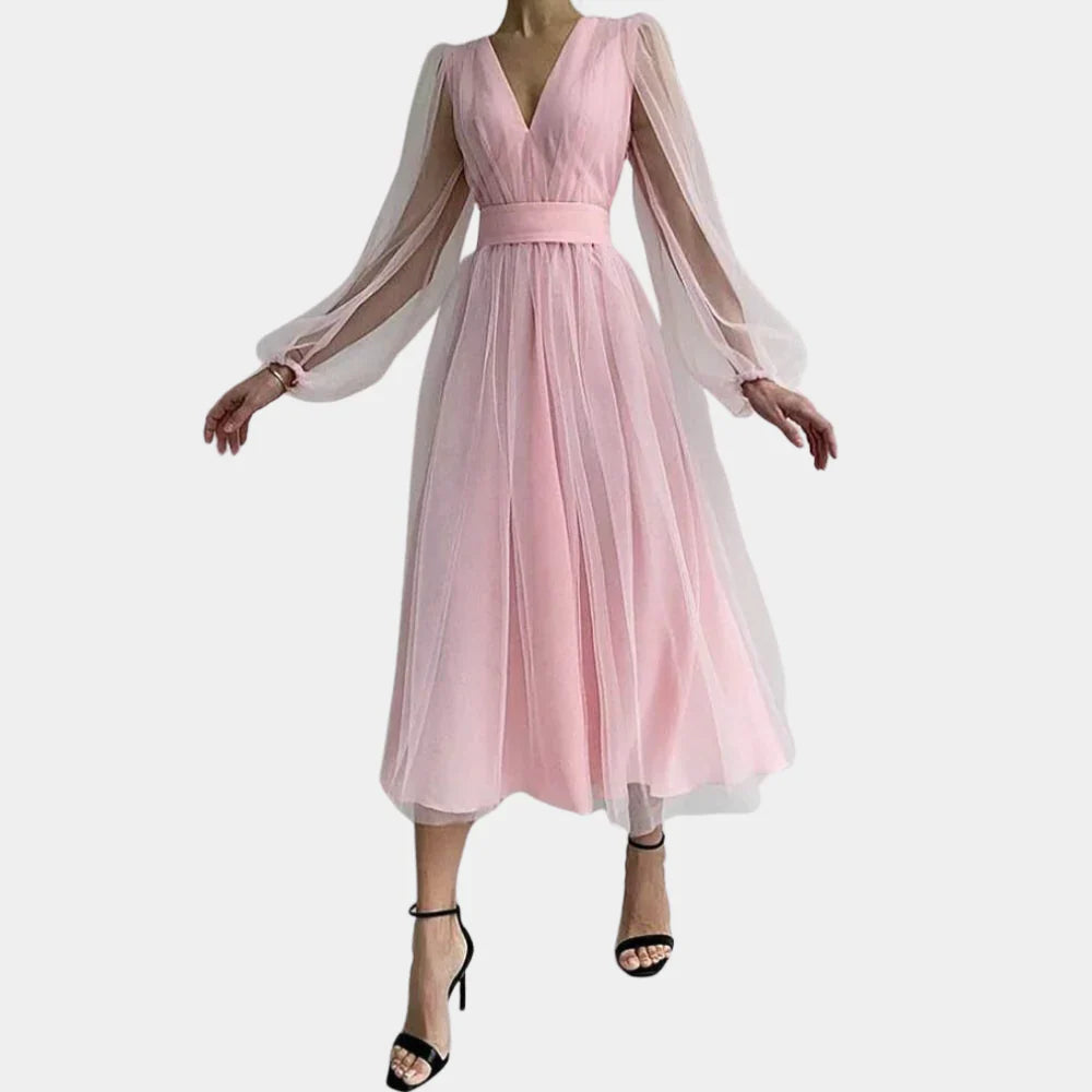 Vintage Midi-Kleid mit Spitzen-Details