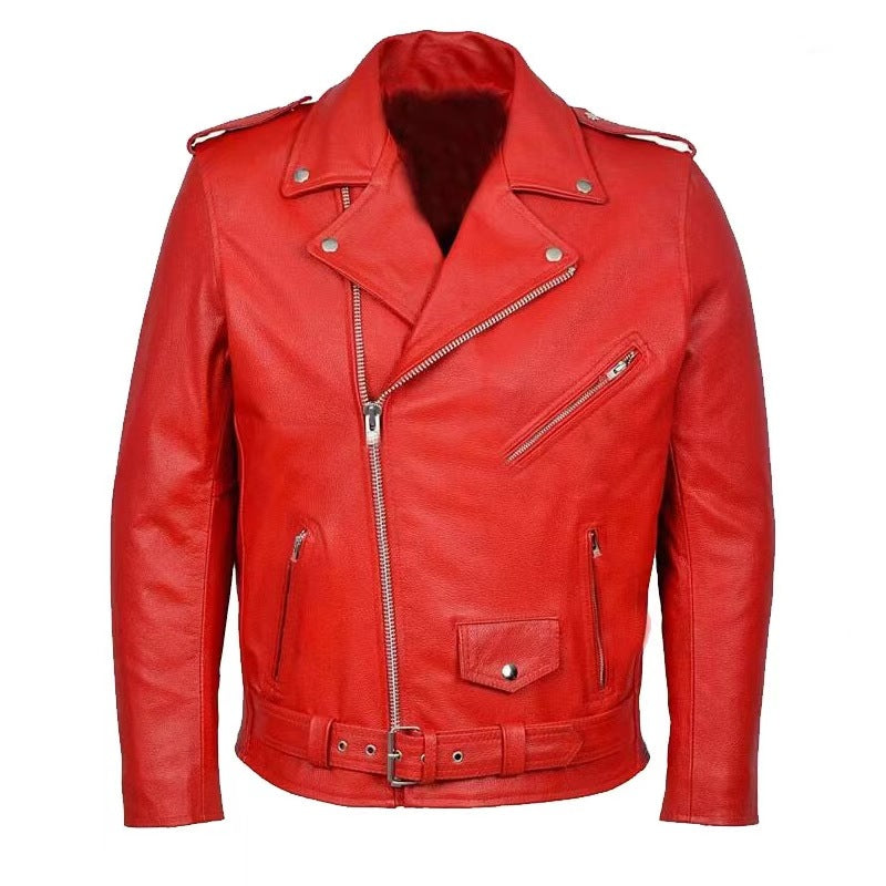 Herren-Motorradjacke mit Stehkragen
