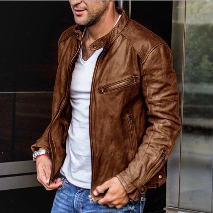 Elegante und wasserdichte Lederjacke