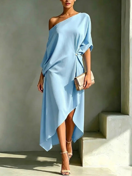 Damen Elegantes Asymmetrisches Kleid