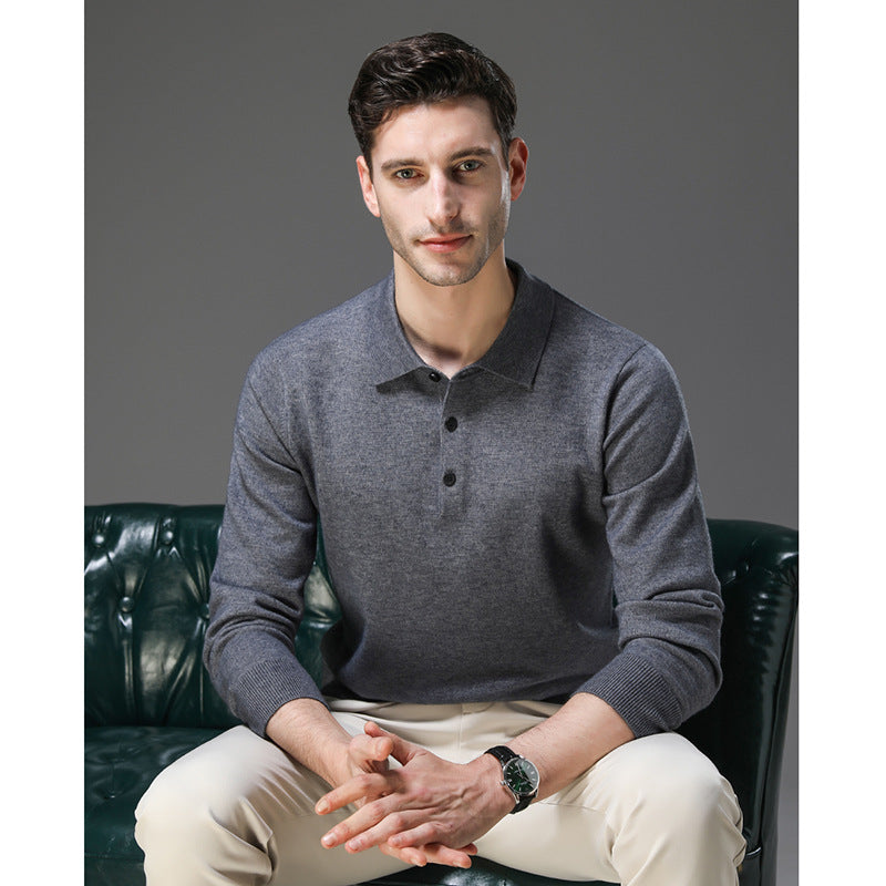 Herren Eleganter Pullover mit Polokragen