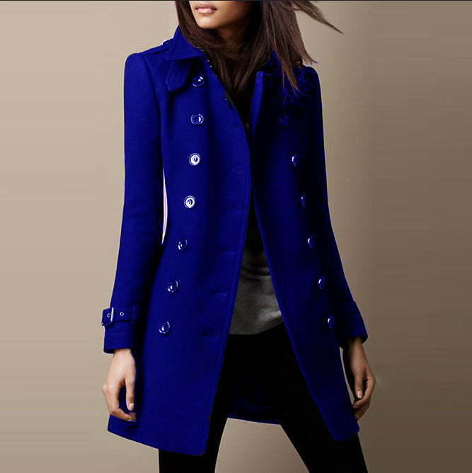 Damen Eleganter Trenchcoat mit Doppelter Knopfleiste