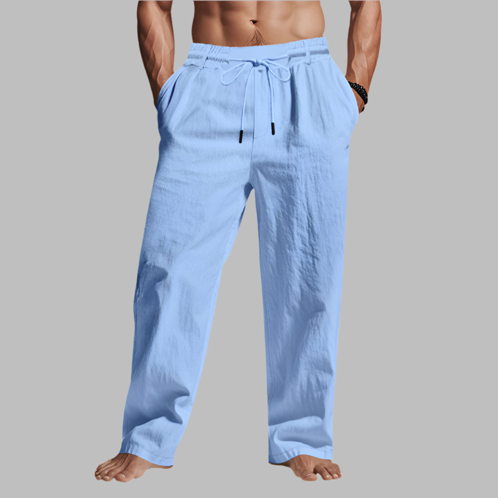 Relaxed Fit Leinenhose mit Kordelzug
