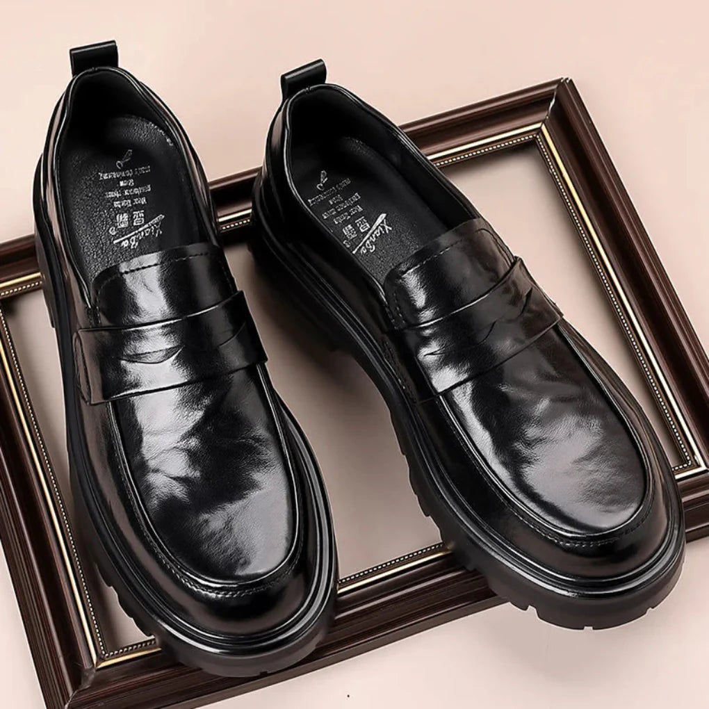 Herren-Loafer aus Leder mit Penny-Strap und Mokassin