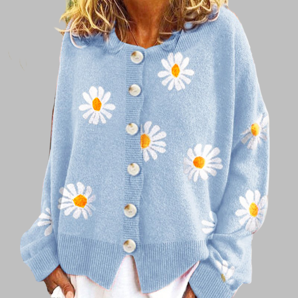 Blumen-Strickpullover für Damen