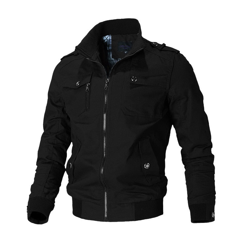 Herren-Bomberjacke mit Reißverschluss und Brusttasche