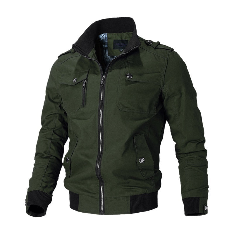 Herren-Bomberjacke mit Reißverschluss und Brusttasche