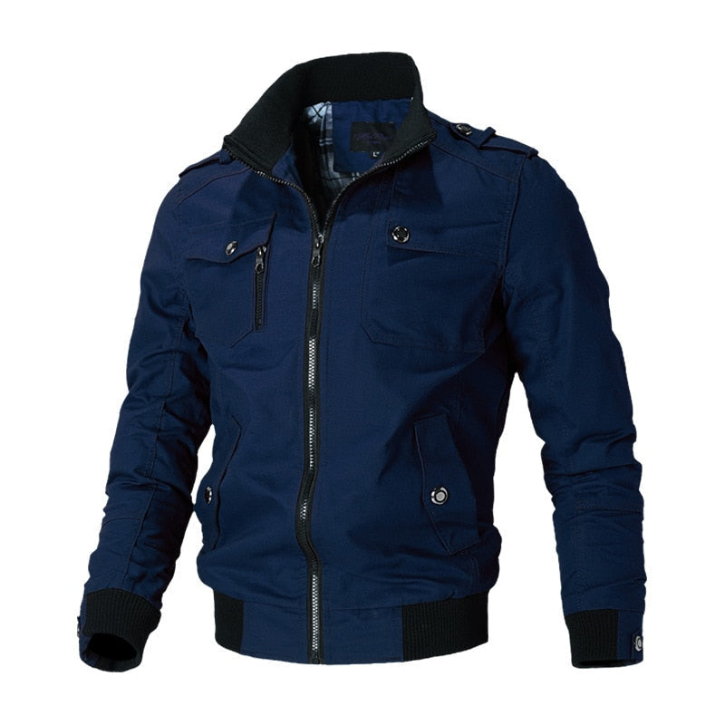 Herren-Bomberjacke mit Reißverschluss und Brusttasche