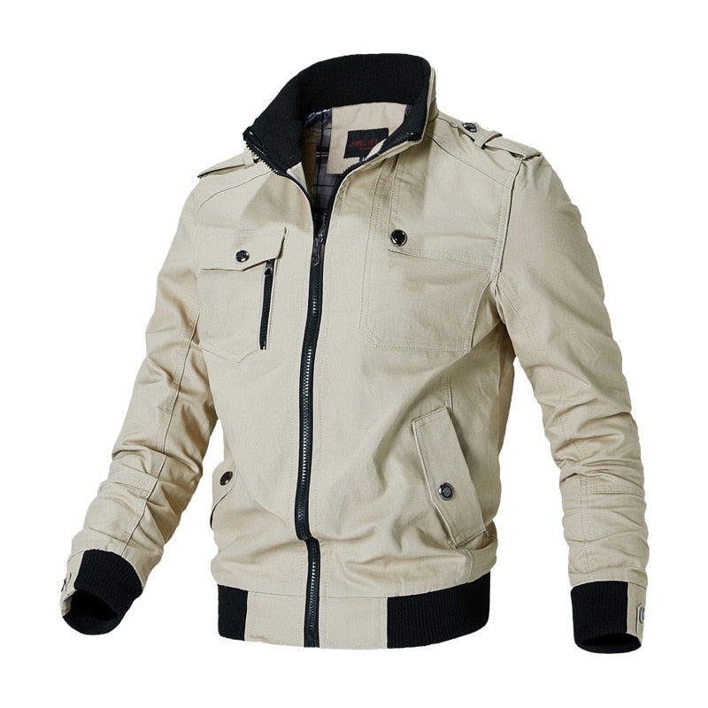 Herren-Bomberjacke mit Reißverschluss und Brusttasche