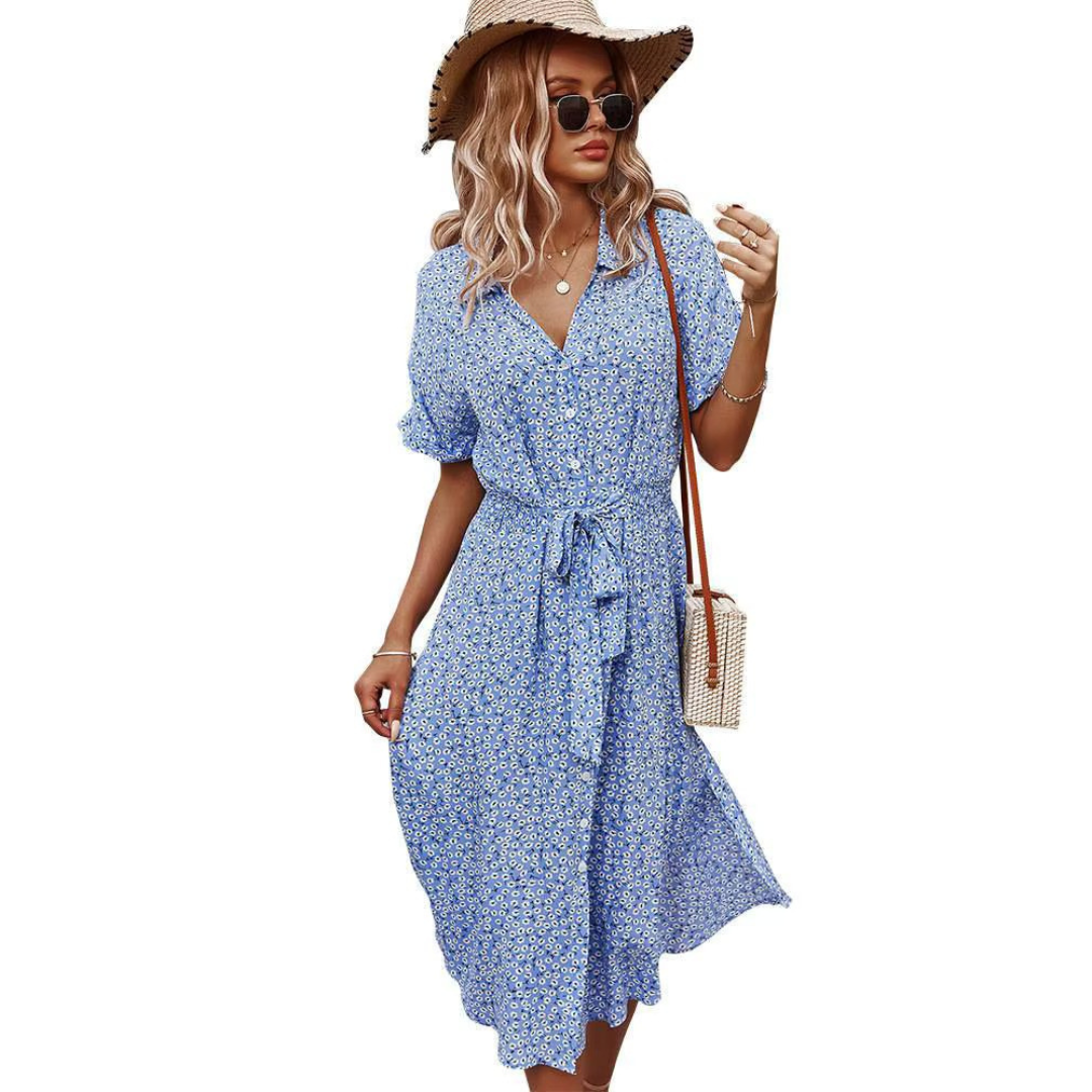 Luftiges Maxikleid mit Blumenprint im Boho-Stil