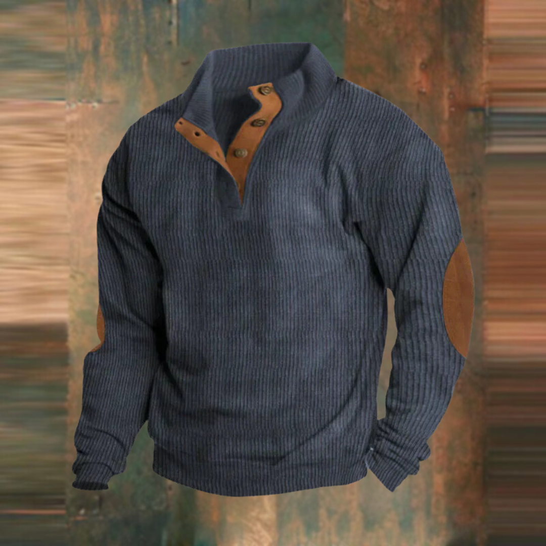 Herren Eleganter Retro-Freizeitpullover mit Halbem Reißverschluss