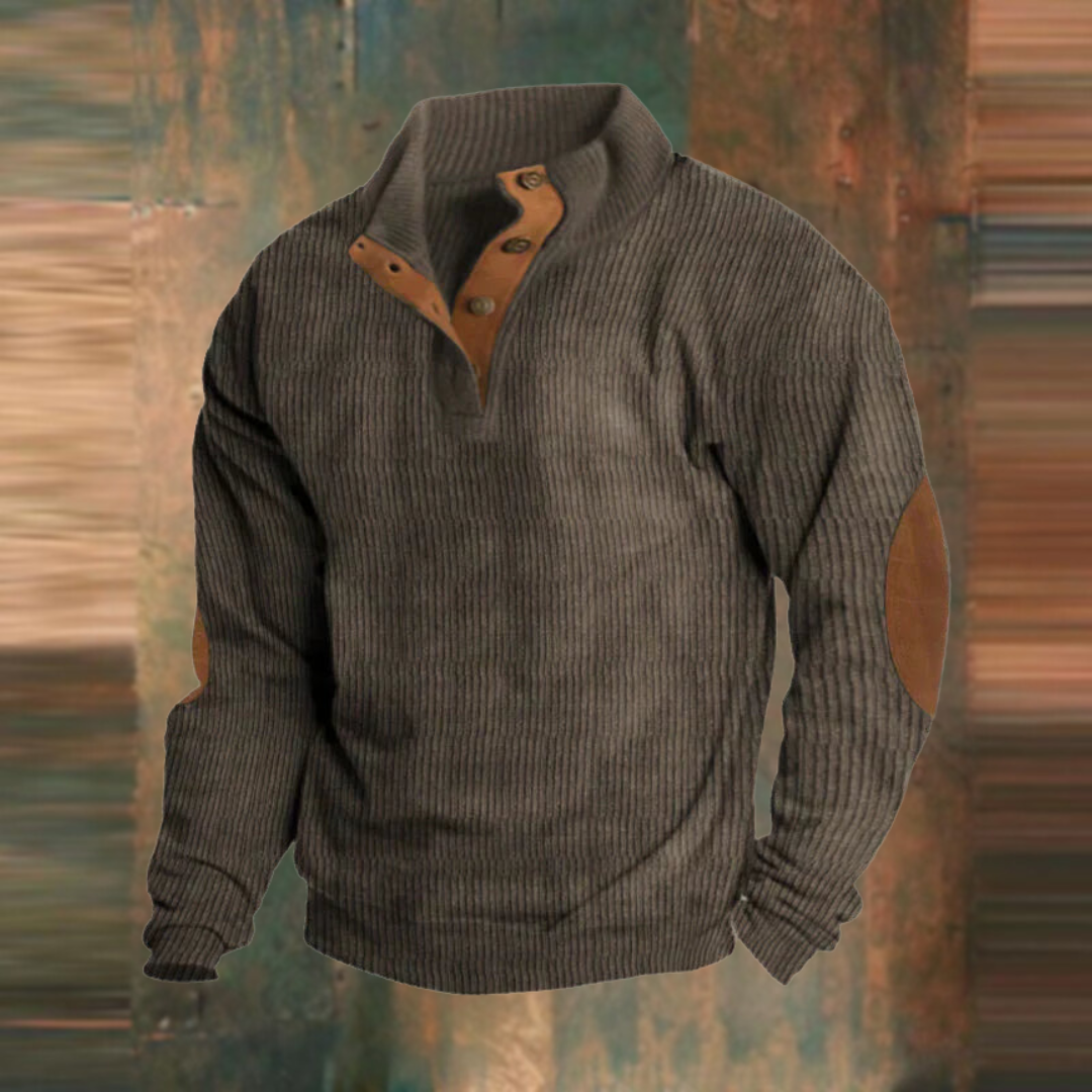 Herren Eleganter Retro-Freizeitpullover mit Halbem Reißverschluss