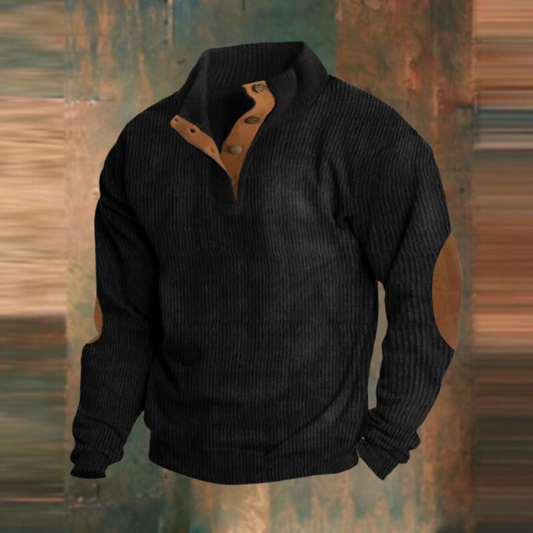 Herren Eleganter Retro-Freizeitpullover mit Halbem Reißverschluss