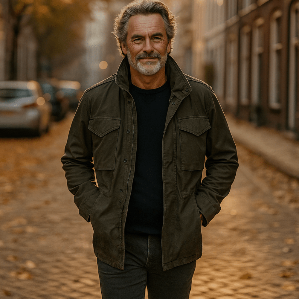 Herren Elegante Feldjacke mit Kapuze