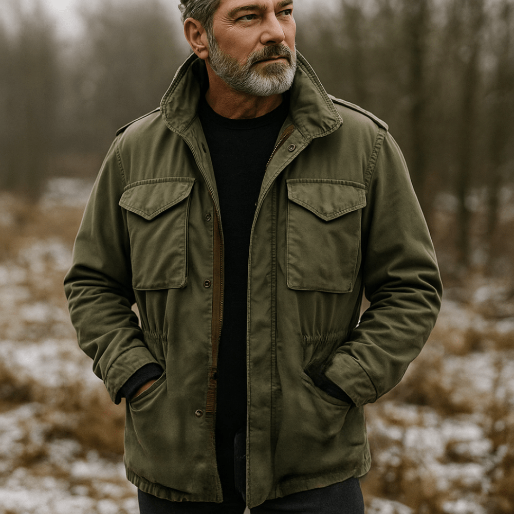Herren Elegante Feldjacke mit Kapuze