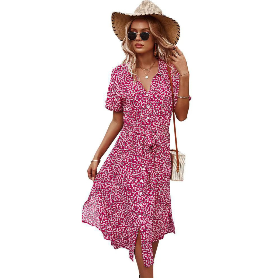 Luftiges Maxikleid mit Blumenprint im Boho-Stil