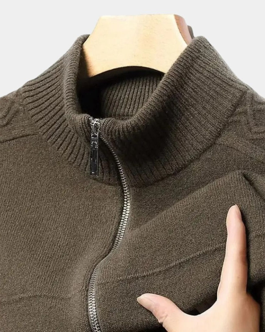 Herren Eleganter Pullover mit Hohem Kragen