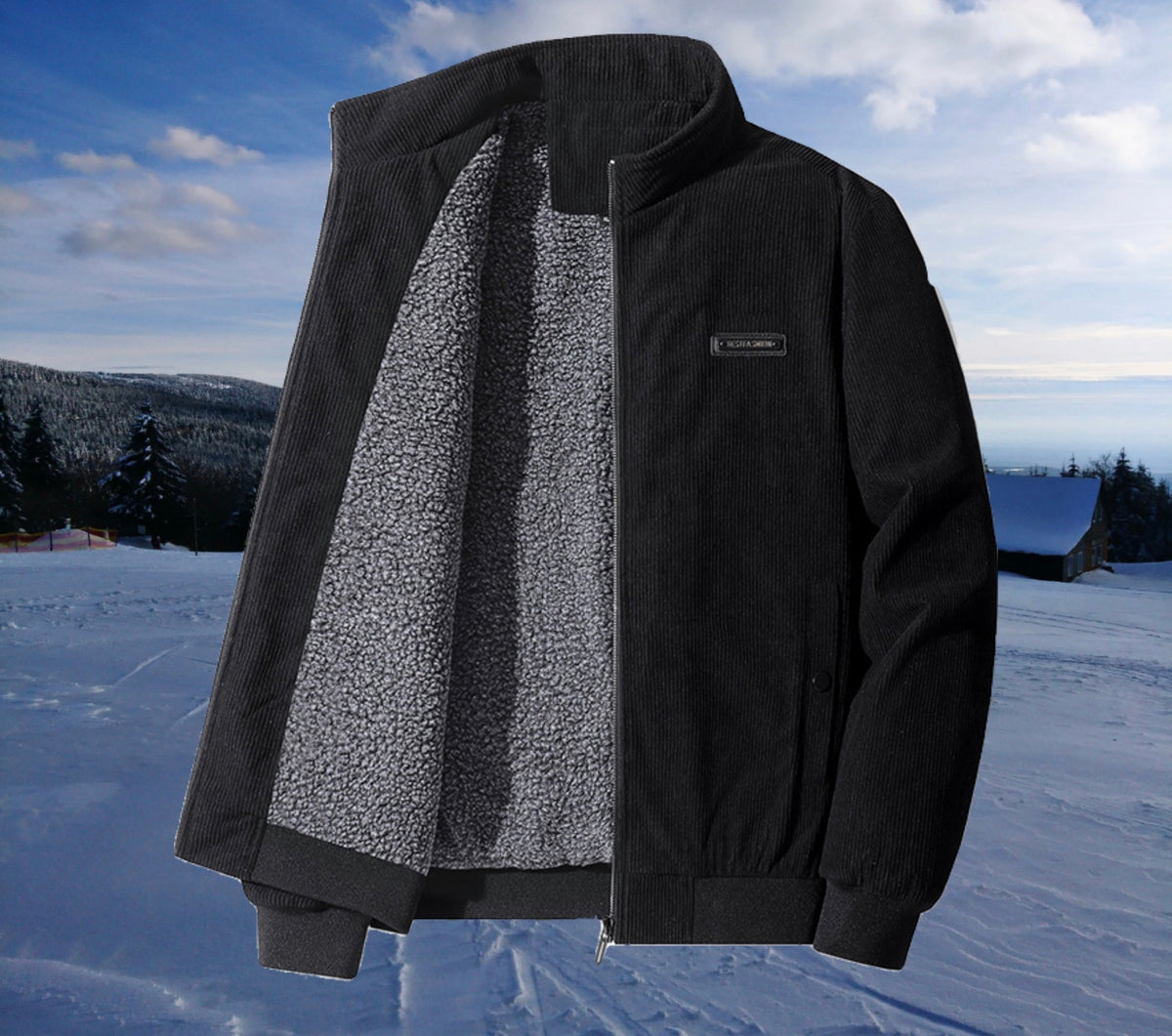 Herren Elegante Jacke mit Reißverschluss und Taschen