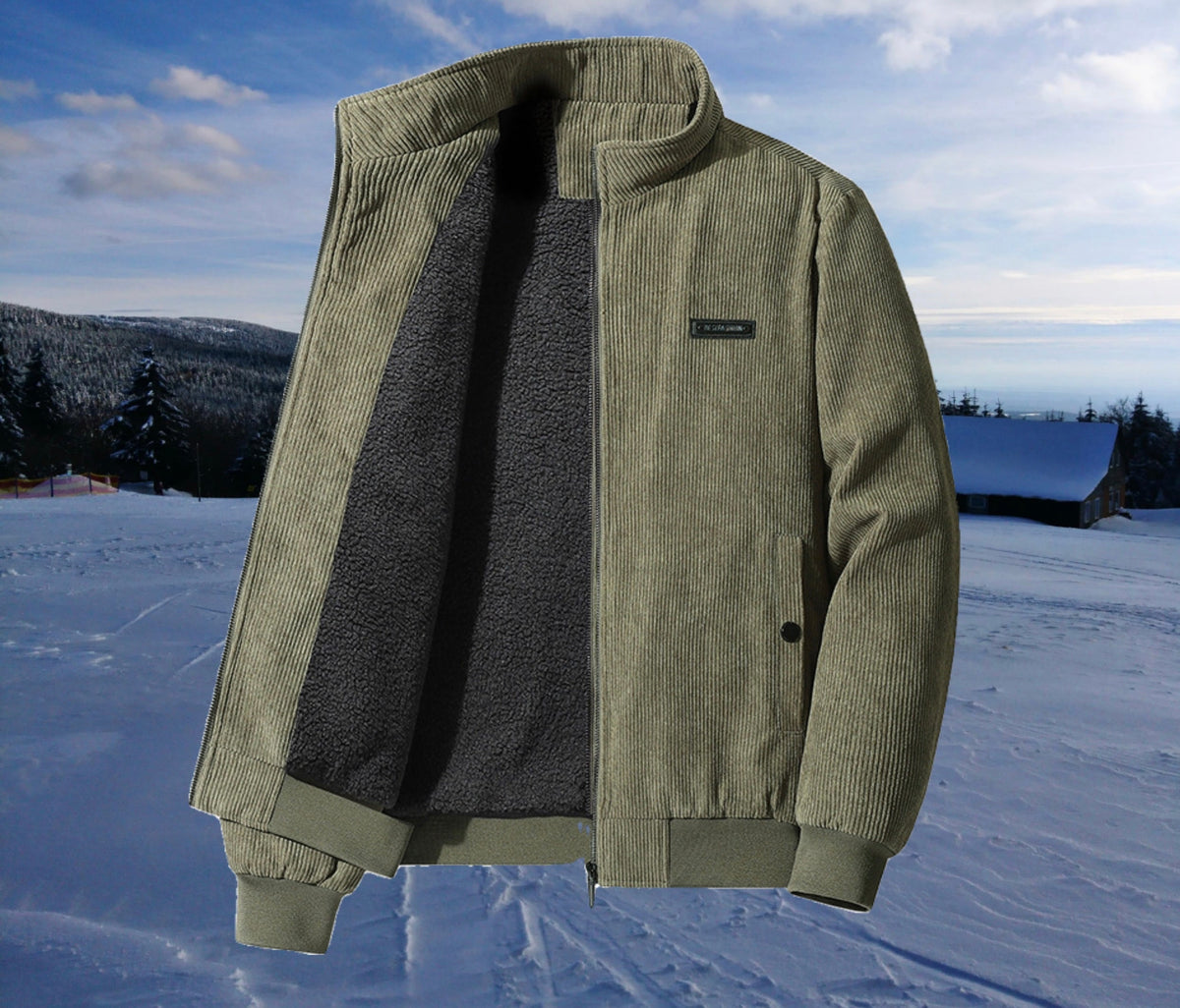 Herren Elegante Jacke mit Reißverschluss und Taschen
