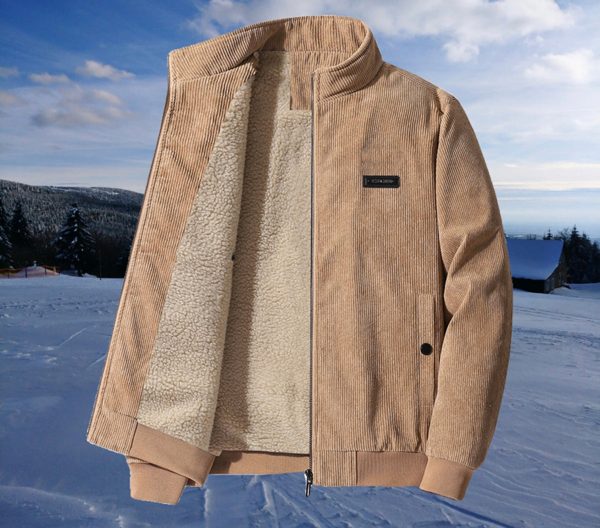 Herren Elegante Jacke mit Reißverschluss und Taschen