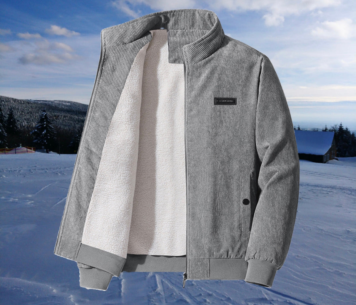 Herren Elegante Jacke mit Reißverschluss und Taschen