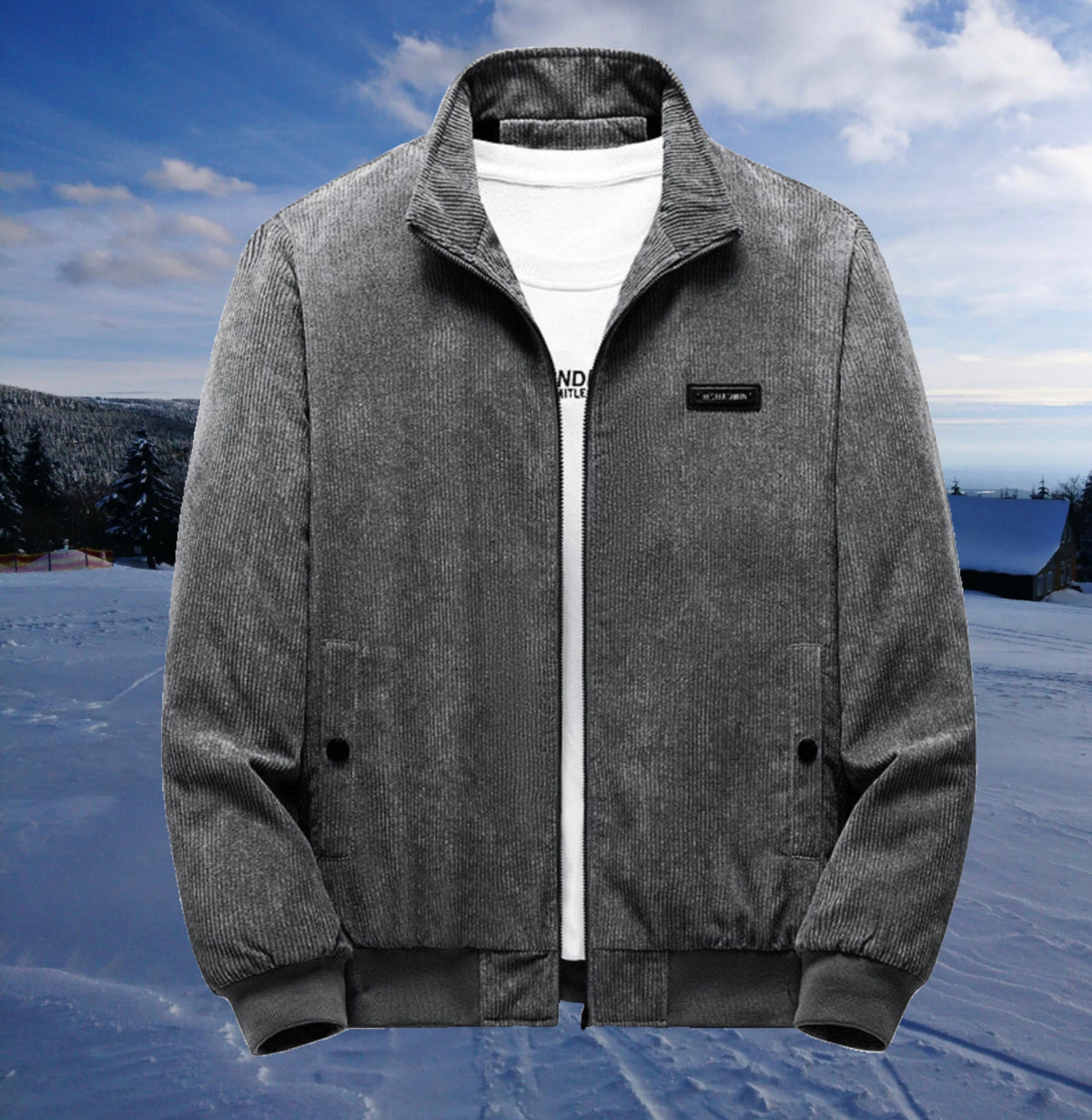 Herren Elegante Jacke mit Reißverschluss und Taschen