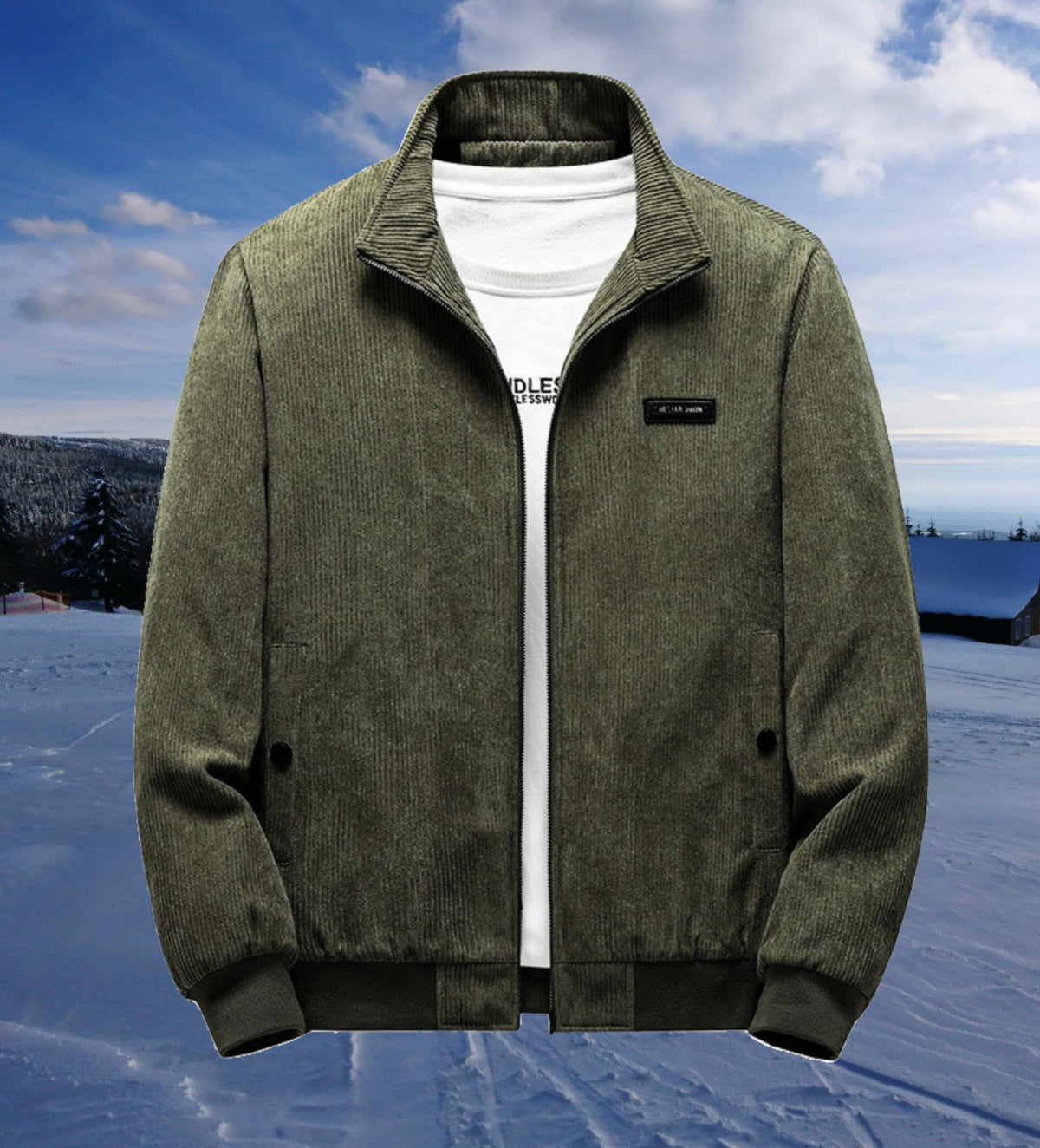 Herren Elegante Jacke mit Reißverschluss und Taschen