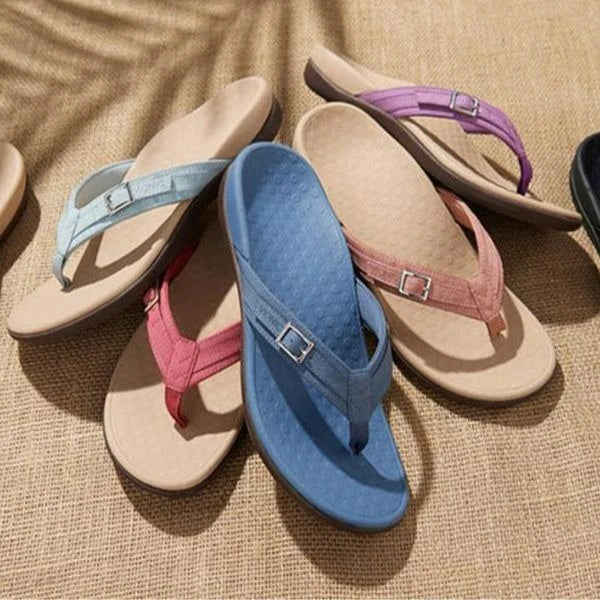 Gepolsterte Zehentrenner-Sandalen für Damen