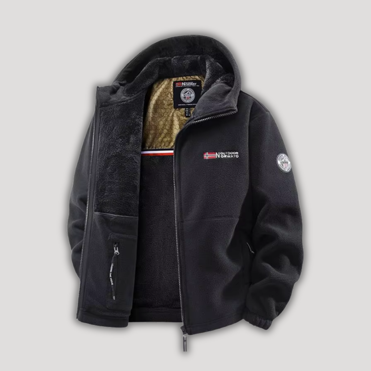 Herren Warme Winterjacke mit Thermo-Fleece-Futter