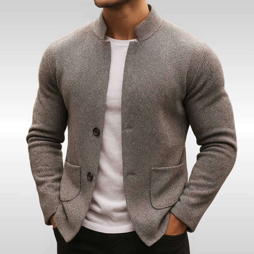 Herren Eleganter Strukturierter Strickcardigan