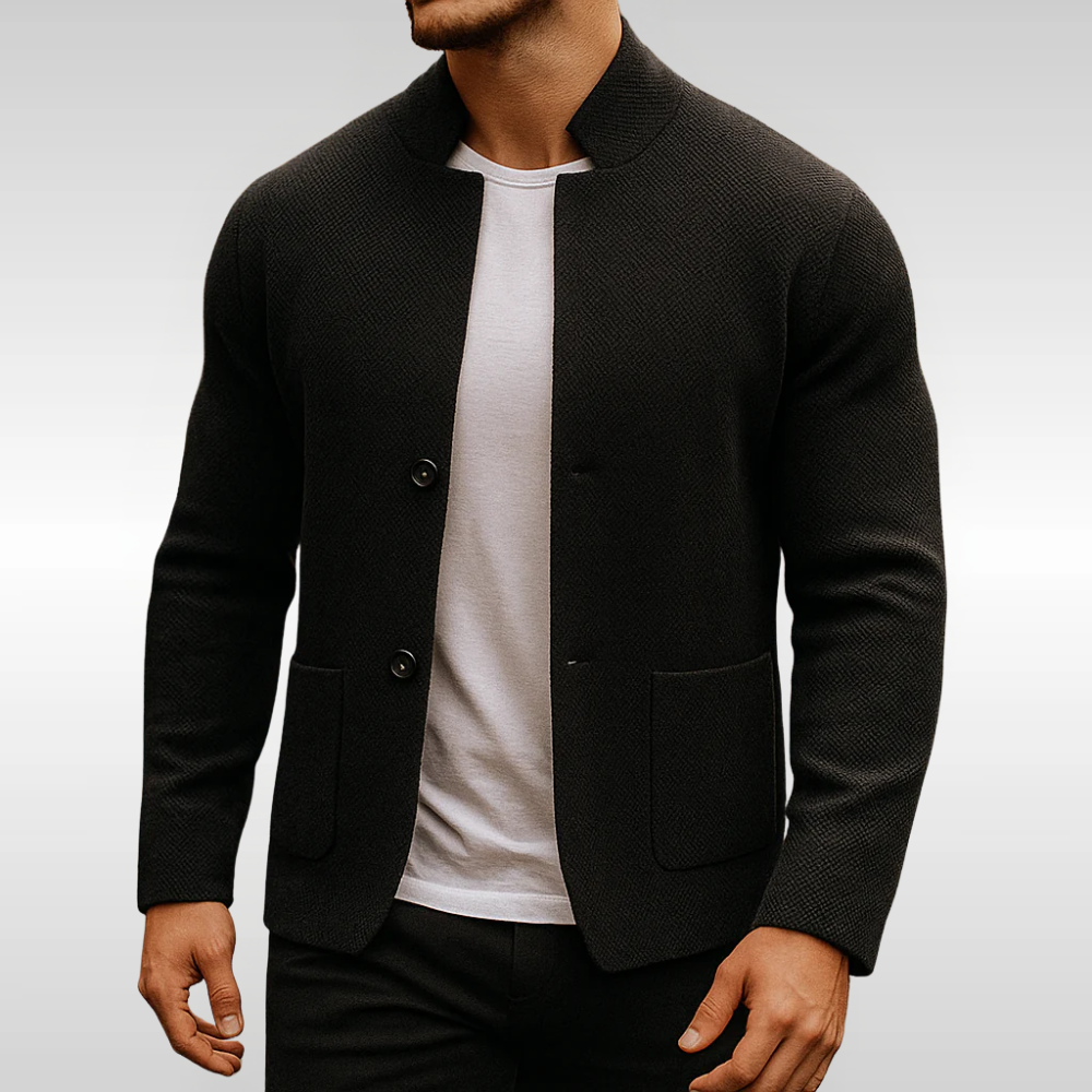 Herren Eleganter Strukturierter Strickcardigan