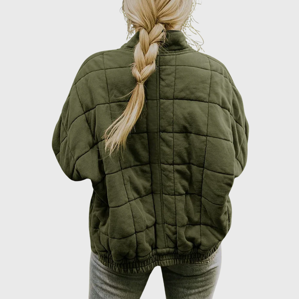 Damen Eleganter Gesteppter Oversize-Übergangsmantel
