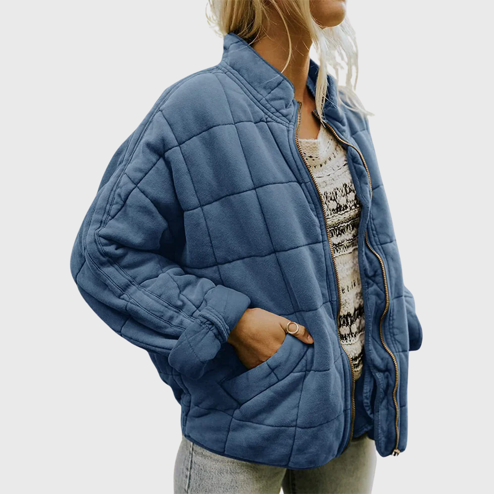Damen Eleganter Gesteppter Oversize-Übergangsmantel