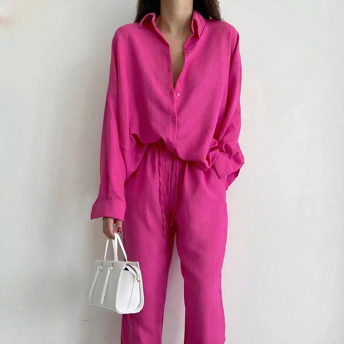 Leinen-Set - Atmungsaktives Shirt & Hose - luftig, lässig & bequem für den Sommer