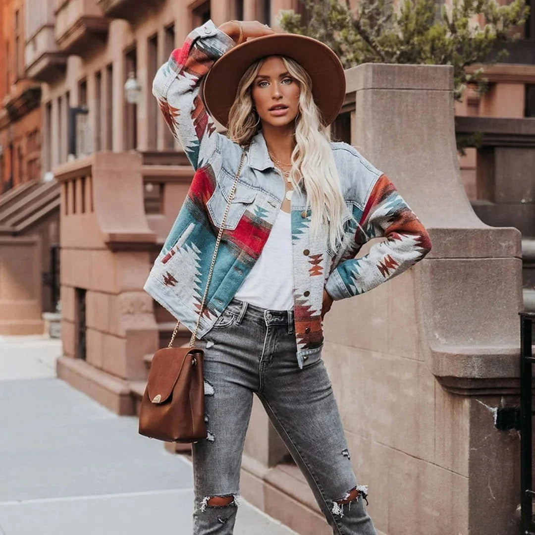 Retro-Jeansjacke für Damen