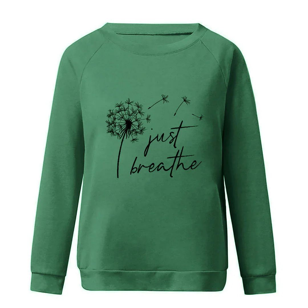 Elegantes Damen-Sweatshirt mit Just Breathe Print
