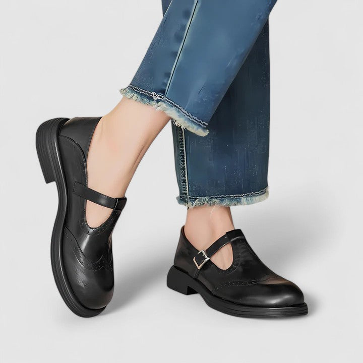 Damen Elegante Vintage Mary-Jane-Schuhe