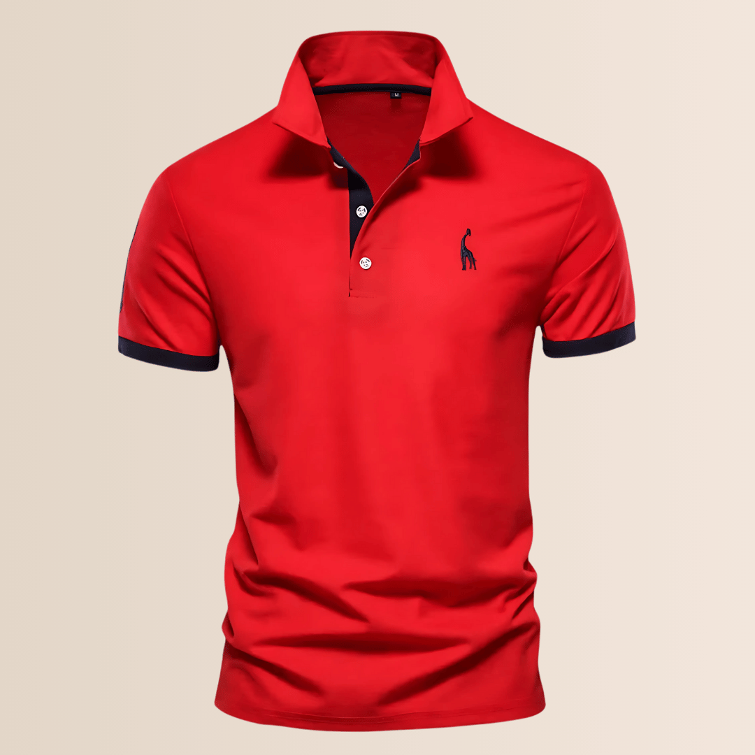 Herren-Poloshirt aus Baumwolle mit Stehkragen
