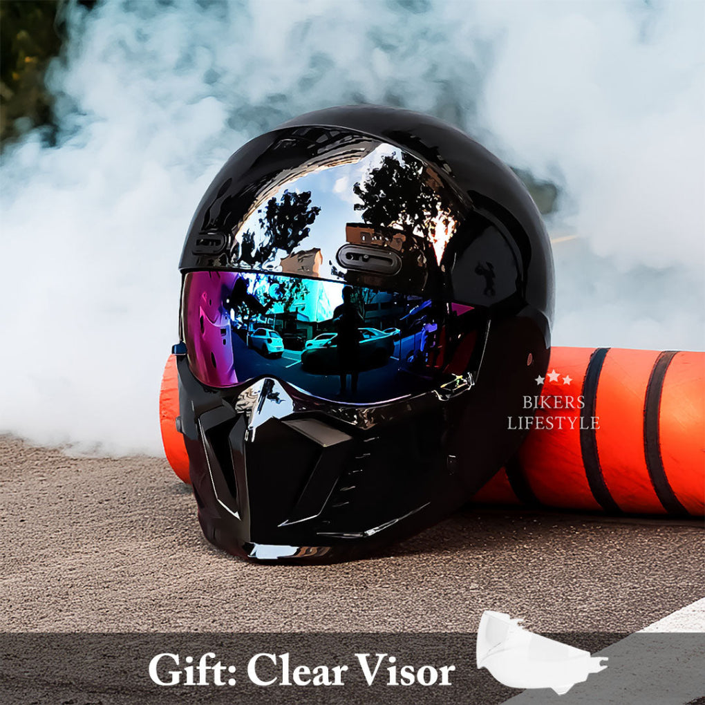 Retro Pilot Motorcycle Helmet –  DOT and ECE Approved, Timeless Look 4