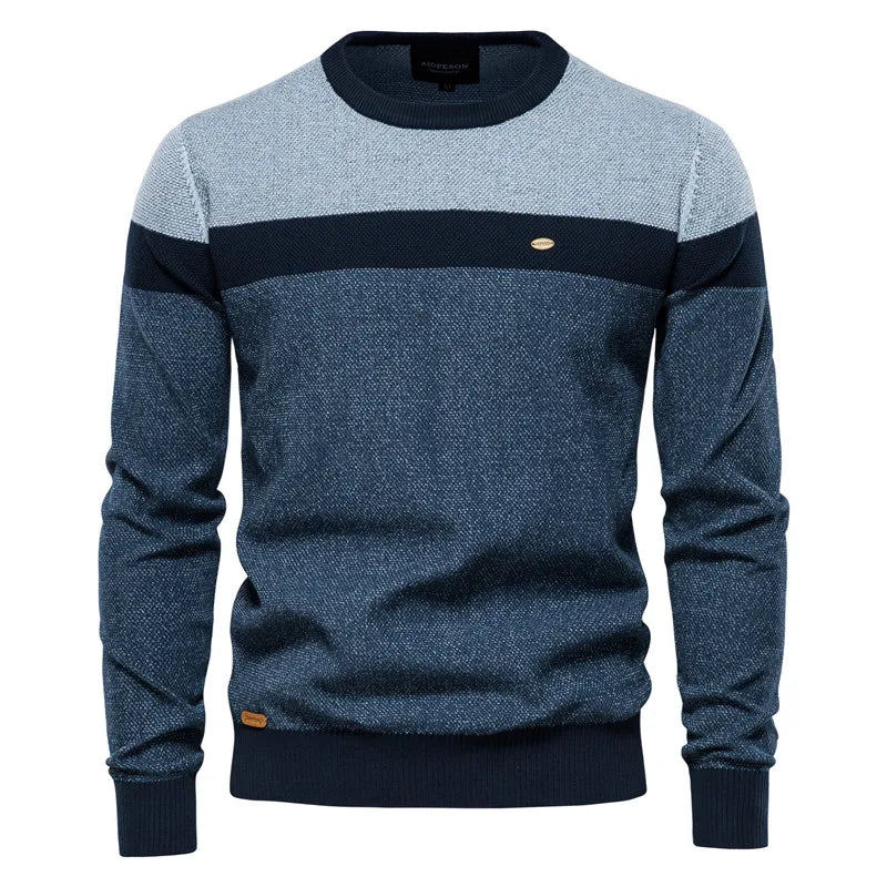 Herren Eleganter Feinstrickpullover mit Rippbündchen