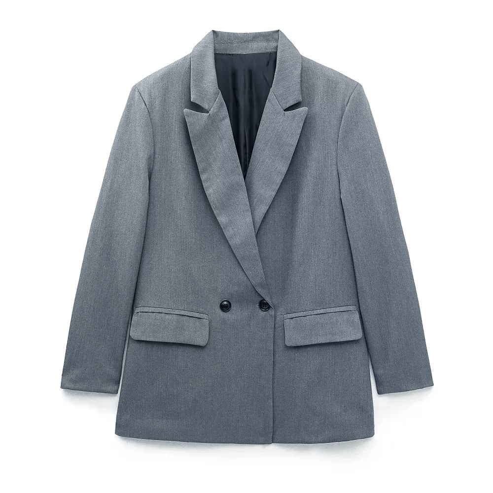 Zweireihiger Damen-Blazer mit Reverskragen