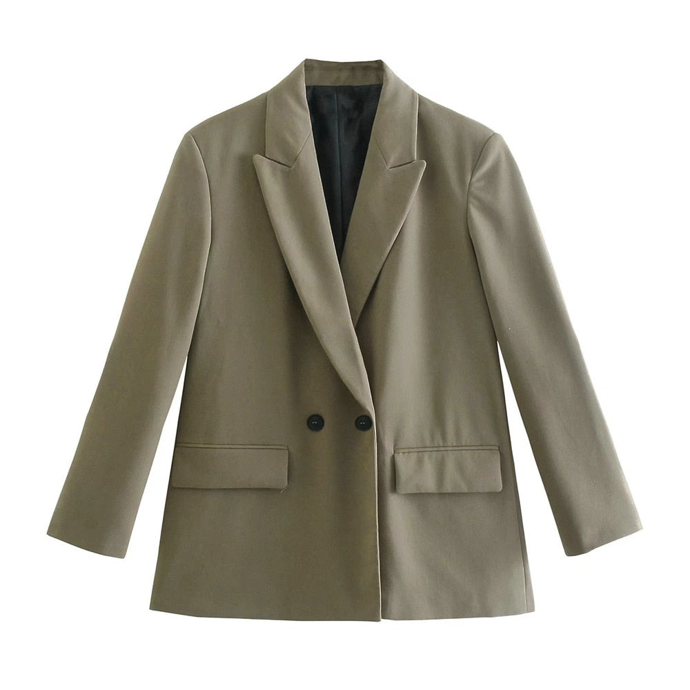 Zweireihiger Damen-Blazer mit Reverskragen