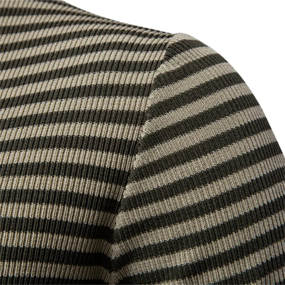 Herren Stilvolles Gestreiftes Polohemd mit Kragen