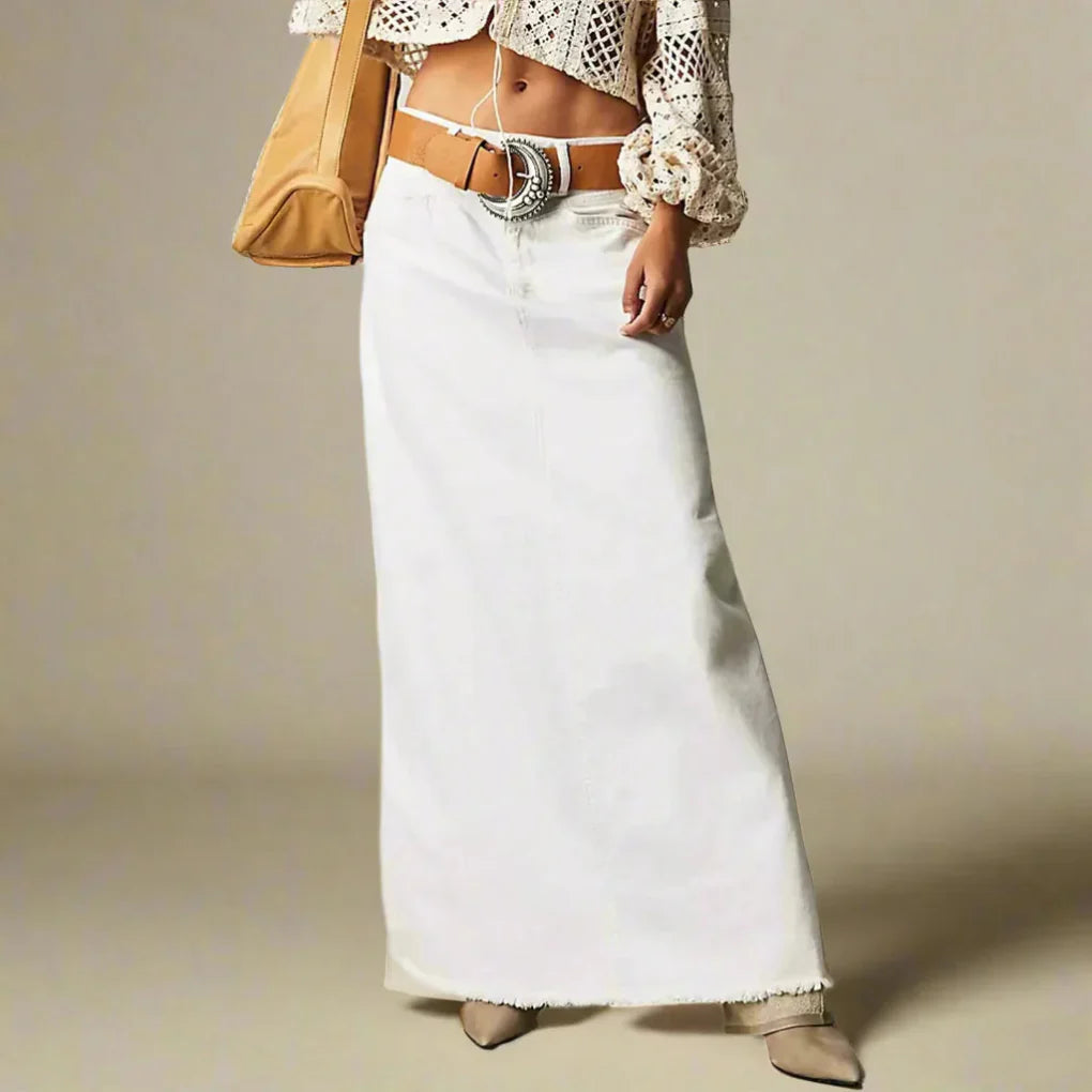 Jeansrock mit hoher Taille und gerader Passform