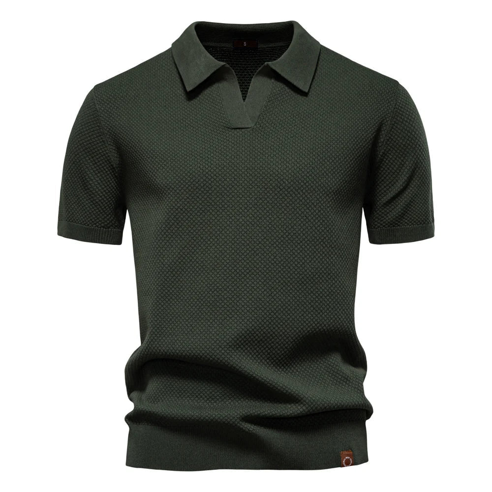 Herren Klassisches Polohemd mit Knopfleiste