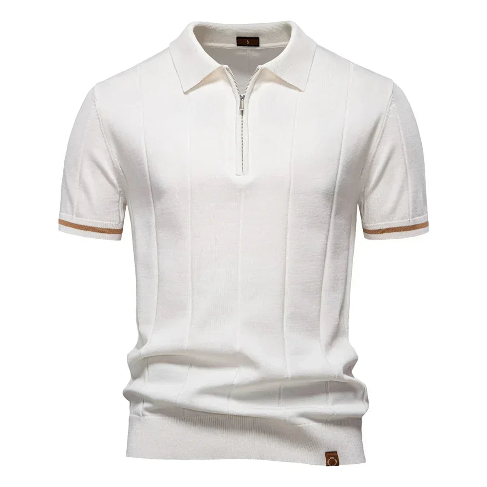 Herren Modernes Poloshirt mit Reißverschluss