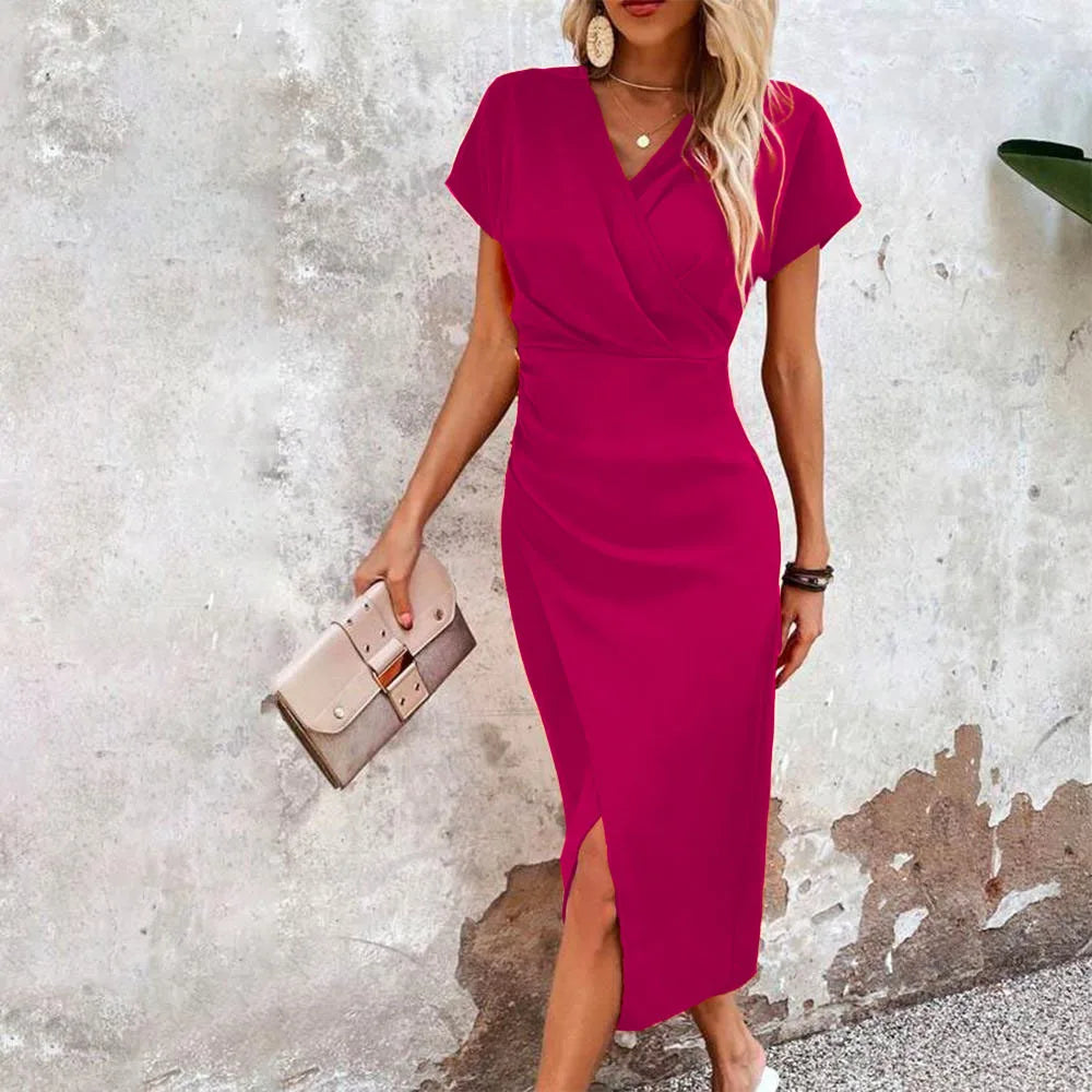 Luftiges Sommerkleid mit Taillenband und Knopfleiste
