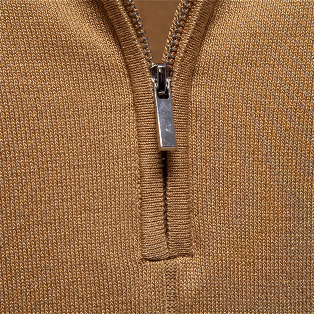 Herren Modernes Poloshirt mit Reißverschluss