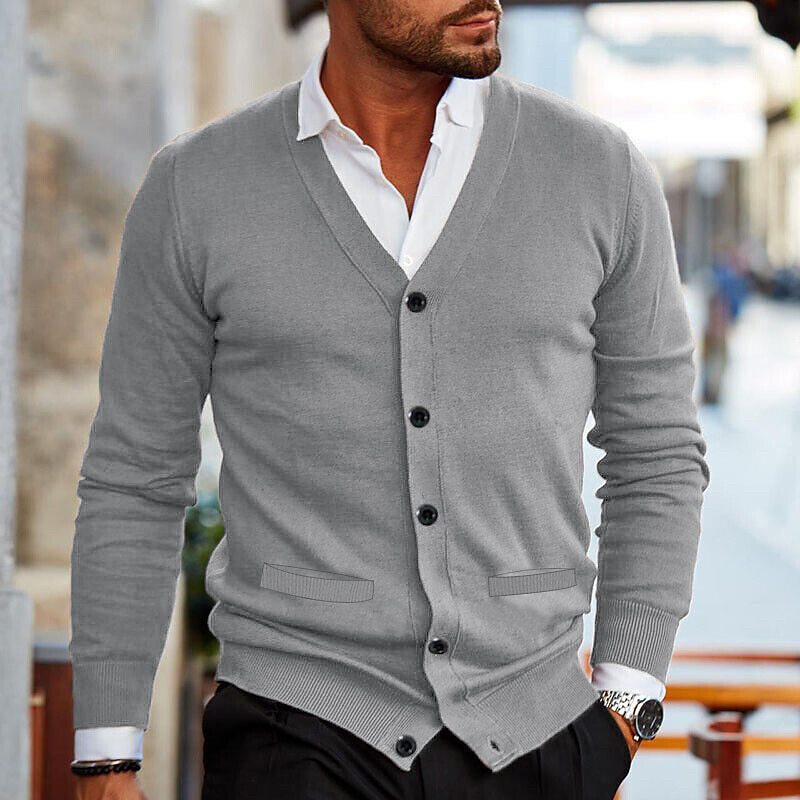 Herren-Strickjacke mit Knopfleiste und klassischem Design