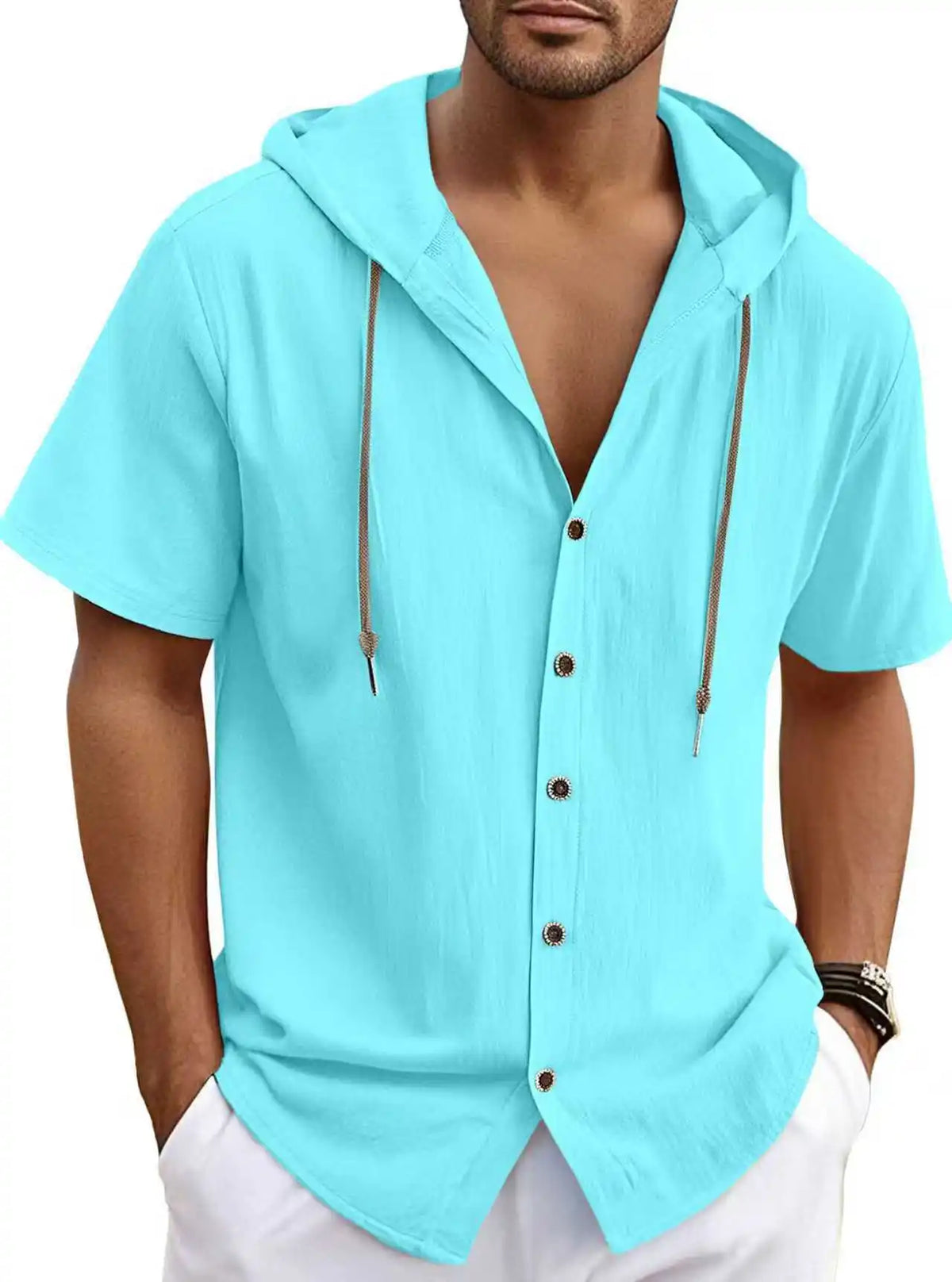 Herren Elegantes Leichtes Kapuzenhemd